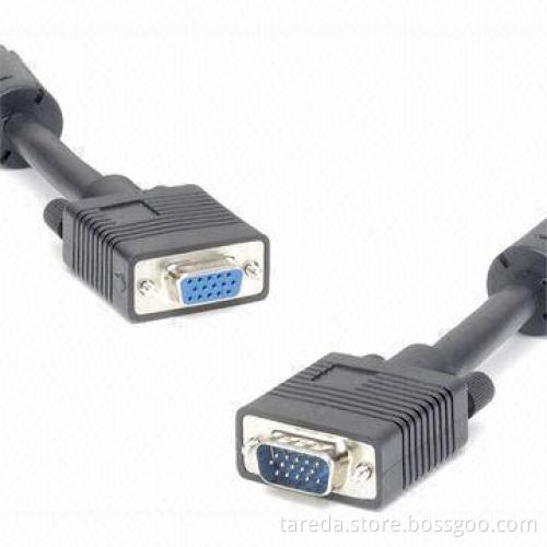 HD 15P M/F to Ferrite VGA Cable, Designed for Connecting Video Card Outputs to Monitor Directly